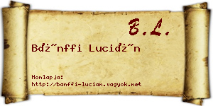 Bánffi Lucián névjegykártya